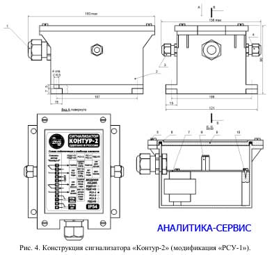 Конструкция сигнализатора Контур-2 модификация РСУ-1